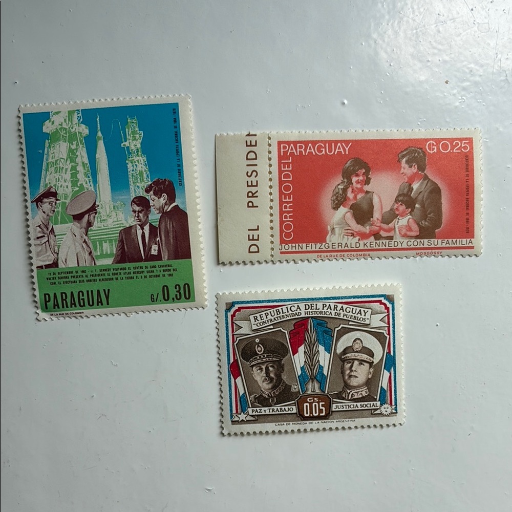 Vintage Paraguay postage Stamp Collection JFK stamps